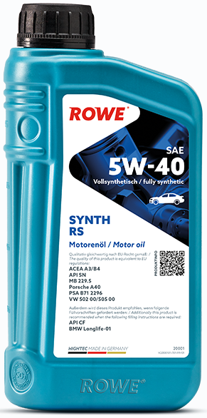 

Моторное масло ROWE HighTec Synt RS SAE 5W-40, 1 л (20001-0010-99)