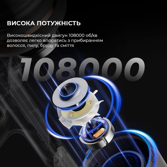 Пилосос Dreame Cordless Vacuum Cleaner Z10 Station (1067348) фото 7