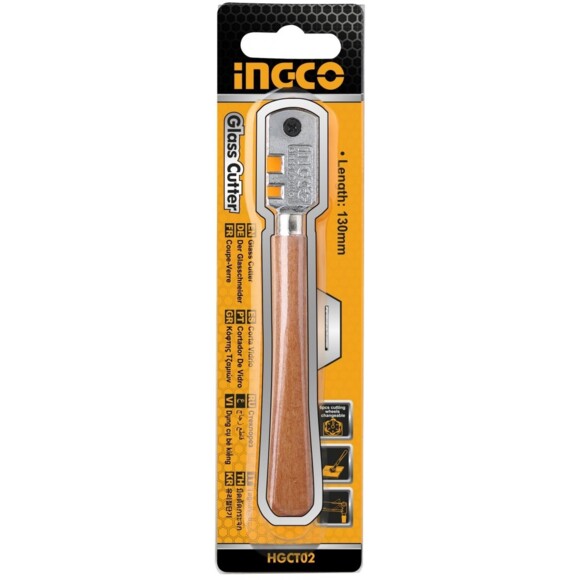Стеклорез INGCO, 130 мм, 6 резаков, деревянная ручка (HGCT02) изображение 2