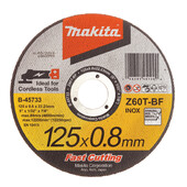 Тонкий отрезной диск Makita по нержавеющей стали 125х0.8 Z60Т-BF плоский (B-45733)