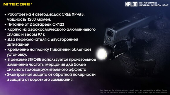 Фонарь пистолетный Nitecore NPL30 (6-1289-30) изображение 7