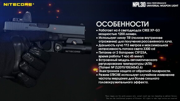 Фонарь пистолетный Nitecore NPL30 (6-1289-30) изображение 16