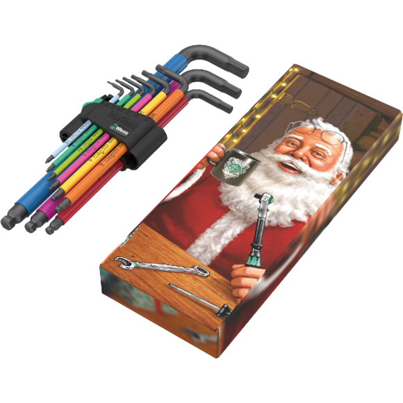 Різдвяний подарунковий набір Г-подібних ключів WERA 950/9 Hex-Plus Multicolour 1 (05136041001)