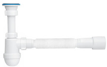 Сифон для раковини ANIplast з різьбовим випуском 70 мм, з гнучкою трубою 40х40/50 мм С0115EU (CV016282)