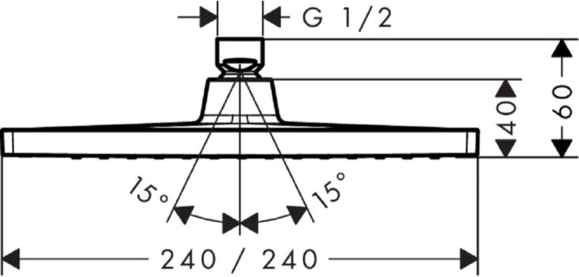 Верхний душ HANSGROHE Crometta E 240 1jet (26726000) изображение 2