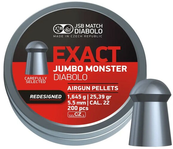 Кулі пневматичні JSB Diabolo Exact Exact Monster Redesigned, калібр 5.5 мм, 200 шт (1453.05.73)