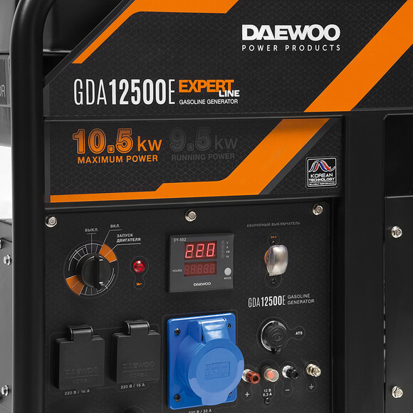 Бензиновий електрогенератор Daewoo GDA 12500E фото 4