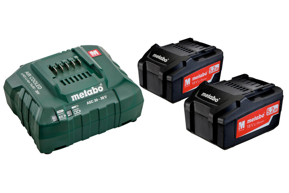 

Базовый комплект Metabo Li-Power 18 В 5.2 Ач 2 шт +ASC 30-36 В (685051000)