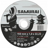 Диск отрезной SAMURAY 150х22.23 мм, t= 1.0 мм по металлу/нерж. стали (60V150)