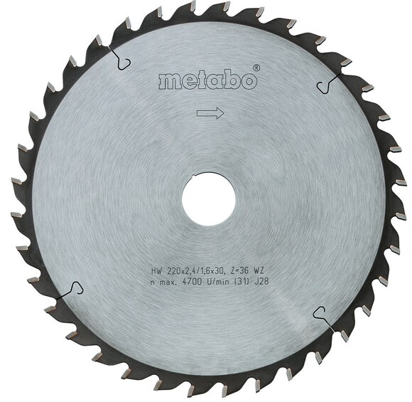 Пильний диск Metabo 152x20мм, HM FZ = 12 (628001000)