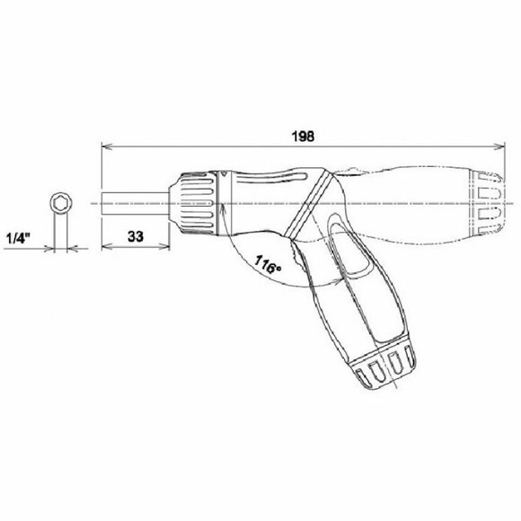 Отвертка трещоточная с поворотной ручкой и сменными вставками 1/4", 8 шт. LICOTA (ARD-12K04) изображение 8