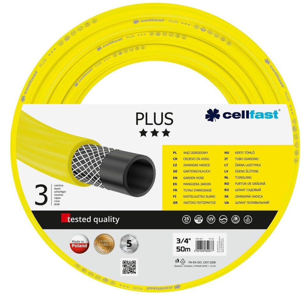 

Шланг садовый Cellfast PLUS 3/4'', 50 м (10-221)