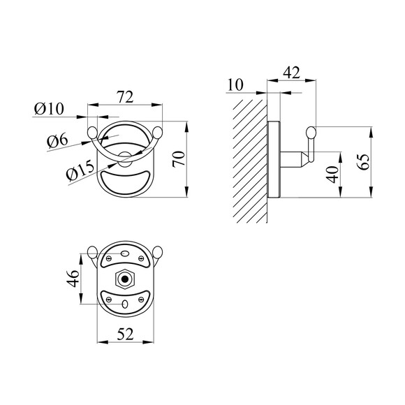 Крючок для ванной комнаты Kroner KRM Elbe-ACC2905-2 (CV022859) изображение 5