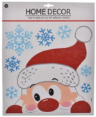 Новорічна наклейка для вікон Jumi Санта зі сніжинками, 38х31 см (5900410890992)