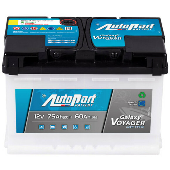 Тяговый аккумулятор AutoParts Galaxy Voyager, 75 Ач, 12 В (ARL075-V00) изображение 3