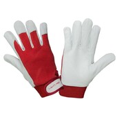 Перчатки защитные Lahti Pro с козьей кожи (хлопок, эластан) бело-красные 10 (L270210K)