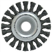 Щетка Lessmann дисковая для сварщиков 115х6х22.2мм скрученная жгутами стальная проволока 0.5мм Z32 жгута 15000 об/хв (47220132)