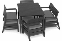 Комплект меблів Keter Delano стільці зі столом Lima 160, графіт (233328)