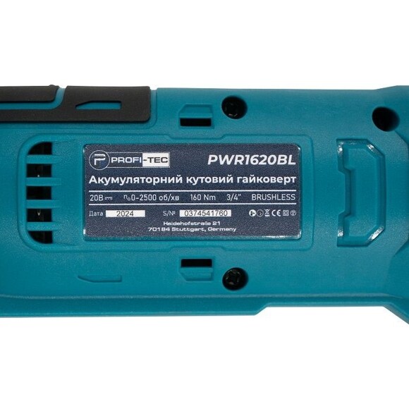 Аккумуляторный угловой гайковерт PROFI-TEC PWR1620BL (006582) изображение 10