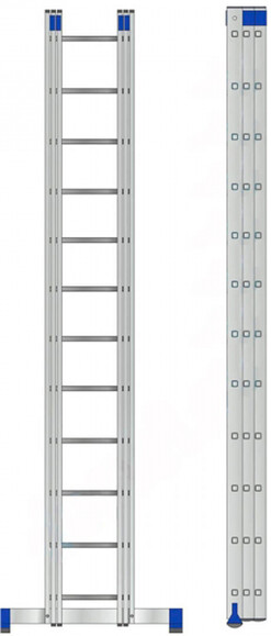 Алюминиевая трехсекционная лестница Техпром H3 5312 3х12 изображение 2