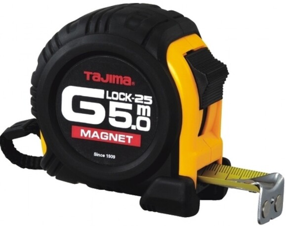 Рулетка строительная ударопрочная TAJIMA G-LOCK 5мx25мм (GM550MY)