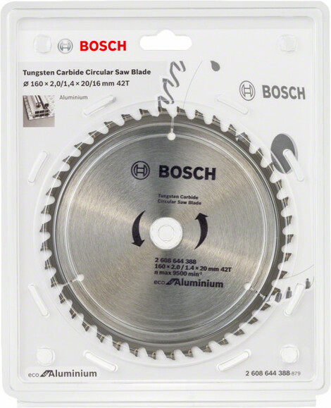 Пильний диск Bosch ECO ALU / Multi 160x20 / 16 42 зуб. (2608644388) фото 2