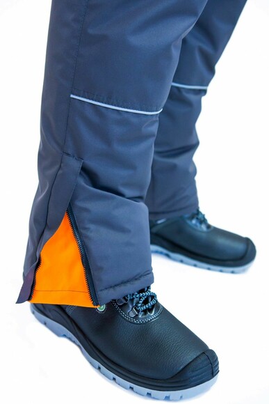 Полукомбинезон рабочий утепленный Free Work Dexter серый с оранжевым р. 48-50/5-6 (M) (56854) изображение 6