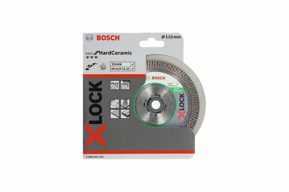 Алмазный диск Bosch X-LOCK Best for Hard Ceramic 115x22.23x1.8x10 мм (2608615134) изображение 3