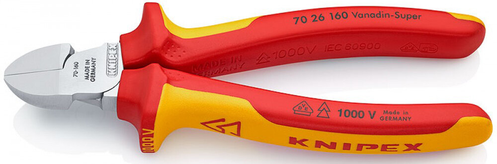 

Кусачки бокові KNIPEX VDE 160 мм (70 26 160)