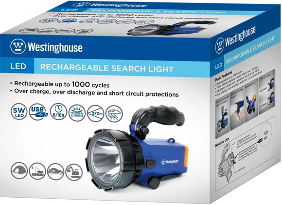 Ліхтар пошуковий Westinghouse 5W LED WF1505 + Мicro USB кабель в комплекті фото 3