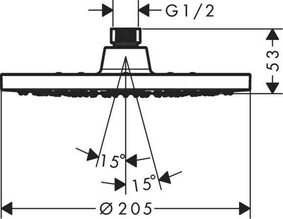Верхний душ HANSGROHE Vernis Blend 200 1jet, черный матовый (26271670) изображение 2