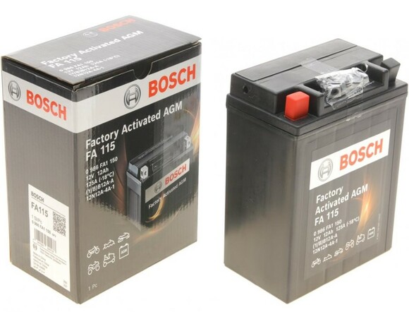 Мото аккумулятор Bosch 6СТ-12 Аз (0 986 FA1 150) изображение 3