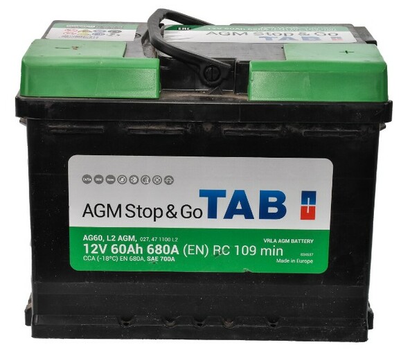 Аккумулятор TAB 6 CT-60-R AGM, 60 Ач, 12 В (213060) изображение 2