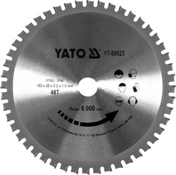 Yato 185x2.2x20 мм, 48 зубьев (YT-60625)