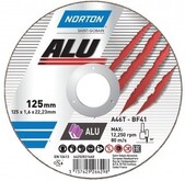 Диск отрезной NORTON-Alu A46N 125х22,2 мм, t= 1,6 мм по алюминию (66252839270)