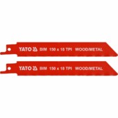 Полотна по дереву і металу бі-металеві для сабельной пили Yato 150х1 мм, 18 зубів (YT-33931)