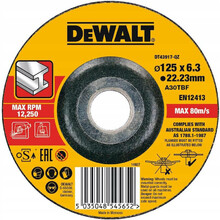 Круг шлифовальный DeWALT 125х6.3х22.23 мм, по металлу, изогнутого профиля (DT43917)