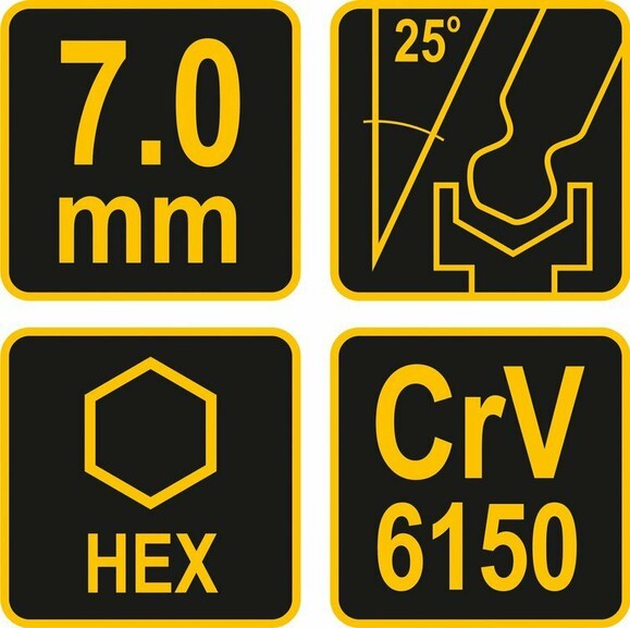 Ключ шестигранный с шаровым наконечником VOREL HEX 7x200x111 мм, Cr-V 6150 (56626) изображение 4