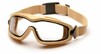 Захисні окуляри Pyramex V2G-Plus XP TAN Clear Anti-Fog прозорі в оправі пісочного кольору (2В2Г-Т10П)