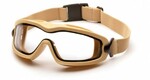 Захисні окуляри Pyramex V2G-Plus XP TAN Clear Anti-Fog прозорі в оправі пісочного кольору (2В2Г-Т10П)