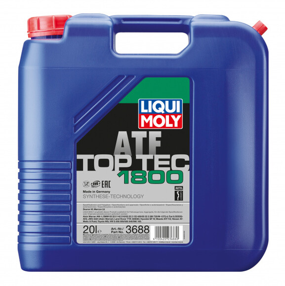 Масло для АКПП и гидроприводов LIQUI MOLY Top Tec ATF 1800, 20 л (3688)