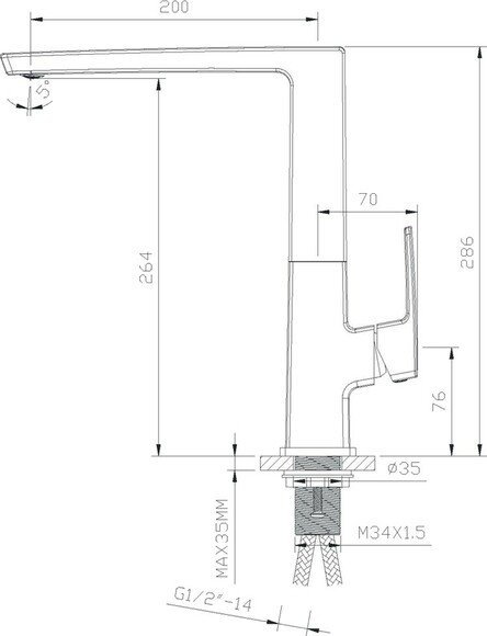 Смеситель для кухни IMPRESE Grafiky, черный никель, 25 мм (ZMK041807150) изображение 2