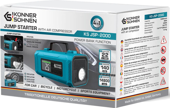 Пусковое устройство Konner&Sohnen KS JSP-2000 для авто с компрессором изображение 8