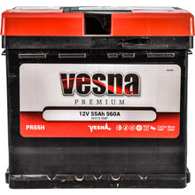 Автомобильный аккумулятор Vesna Premium Euro 12В, 55 Ач (415 455)
