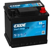 Аккумулятор EXIDE EL550 (Start-Stop EFB), 55Ah/540A