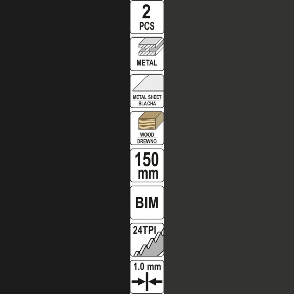 Полотна по дереву и металлу би-металлические для сабельной пилы Yato 150х1 мм, 24 зубов (YT-33932) изображение 3