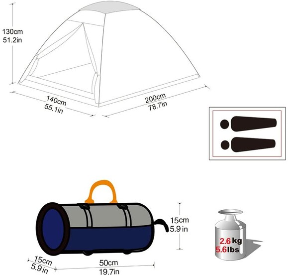 Палатка KingCamp Backpacker (KT3019) Blue изображение 2