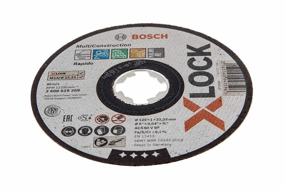 Отрезной диск Bosch X-LOCK Multi Material 125x1x22.23 мм (2608619269) изображение 2