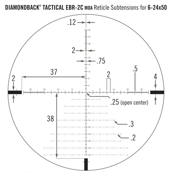 Прицел оптический Vortex Diamondback Tactical FFP 6-24x50 EBR-2C MOA (DBK-10028) изображение 6