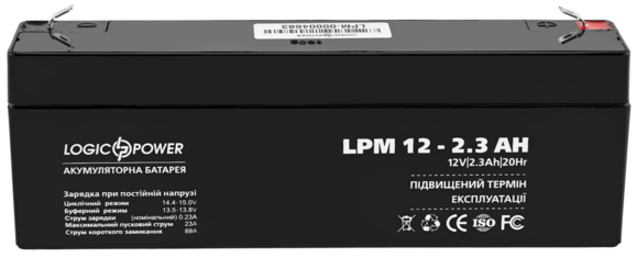 Акумулятор Logicpower AGM LPM 12 - 2.3 AH фото 2